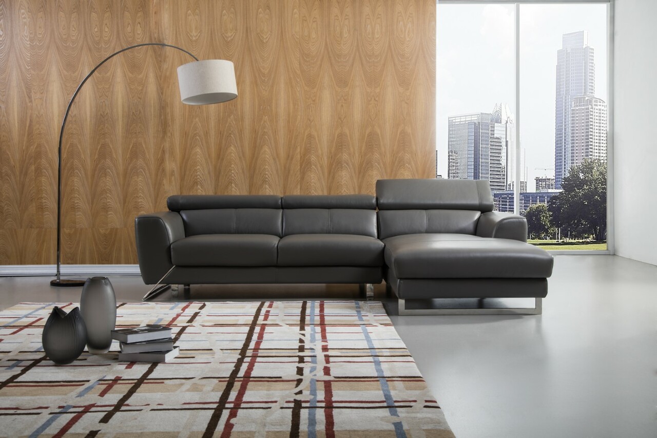 Exquisite Modern Top-Grain Italian Sectional - Click Image to Close