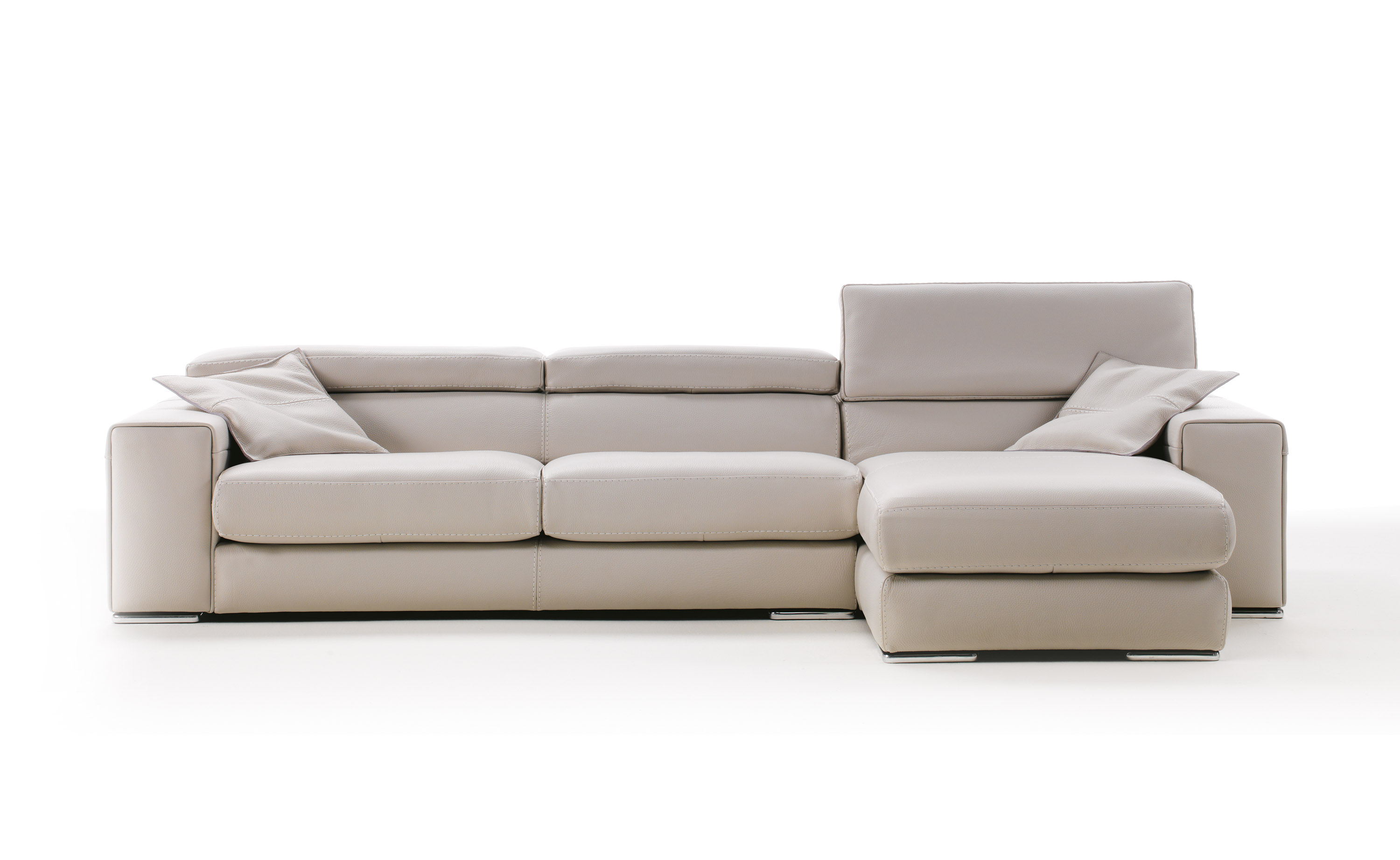 Advanced Adjustable Leather Corner Sectional Sofa with Pillows - Click Image to Close