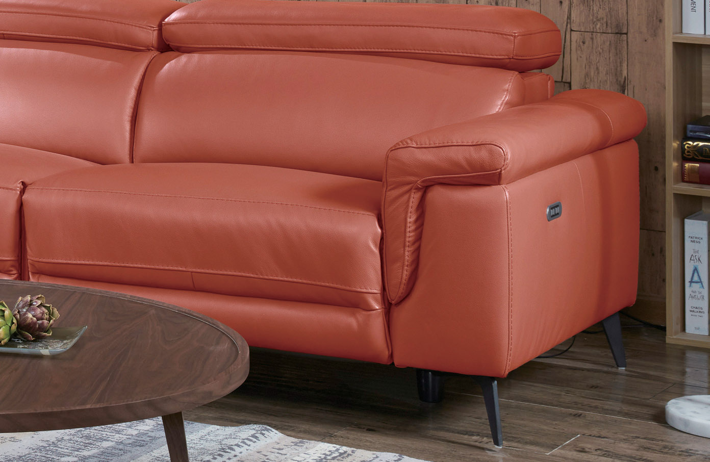Elite Covered in Leather Sectional - Click Image to Close