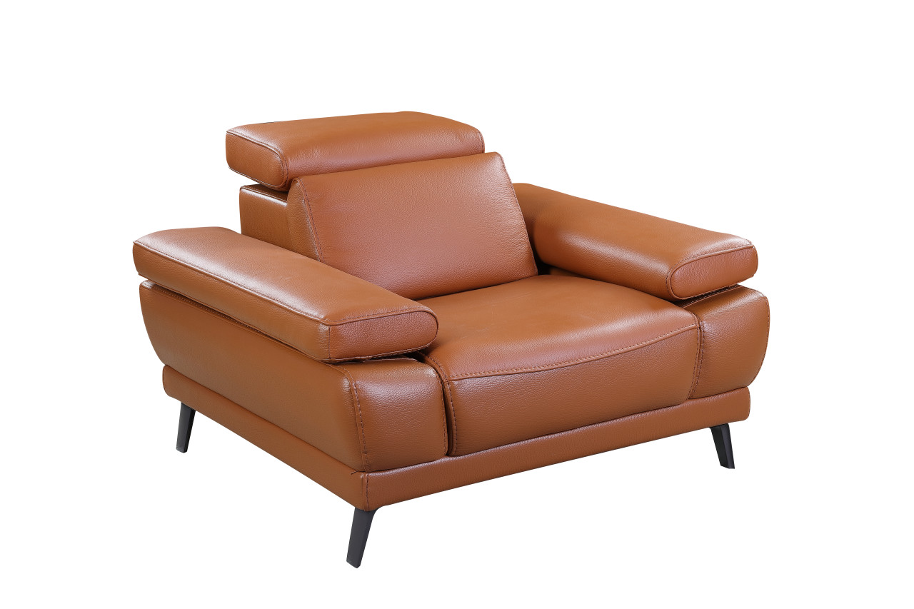 Exquisite Leather Sectional with Chaise - Click Image to Close