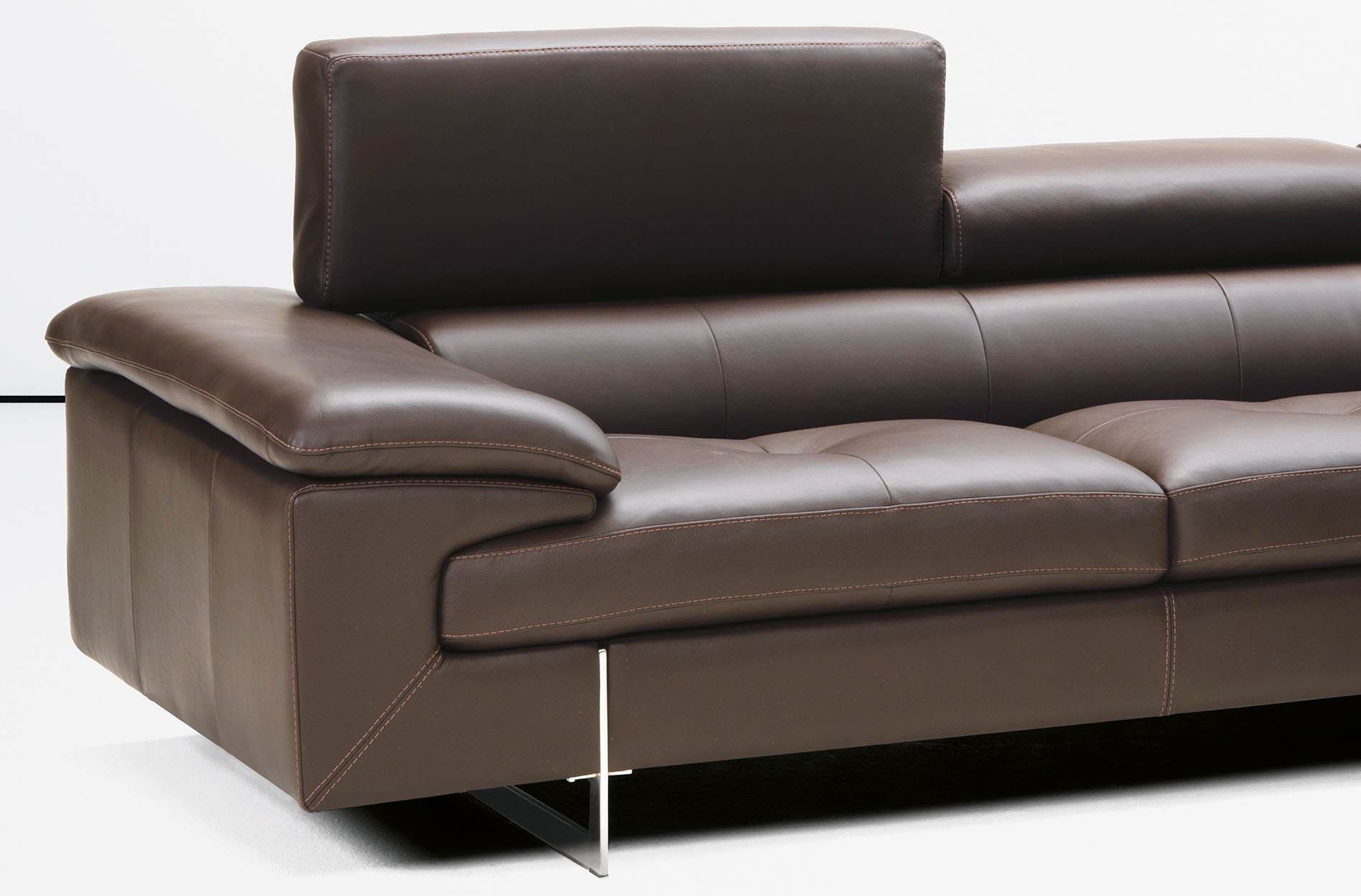 Contemporary Italian Leather Sectional with Optional Matching Arm Chair - Click Image to Close