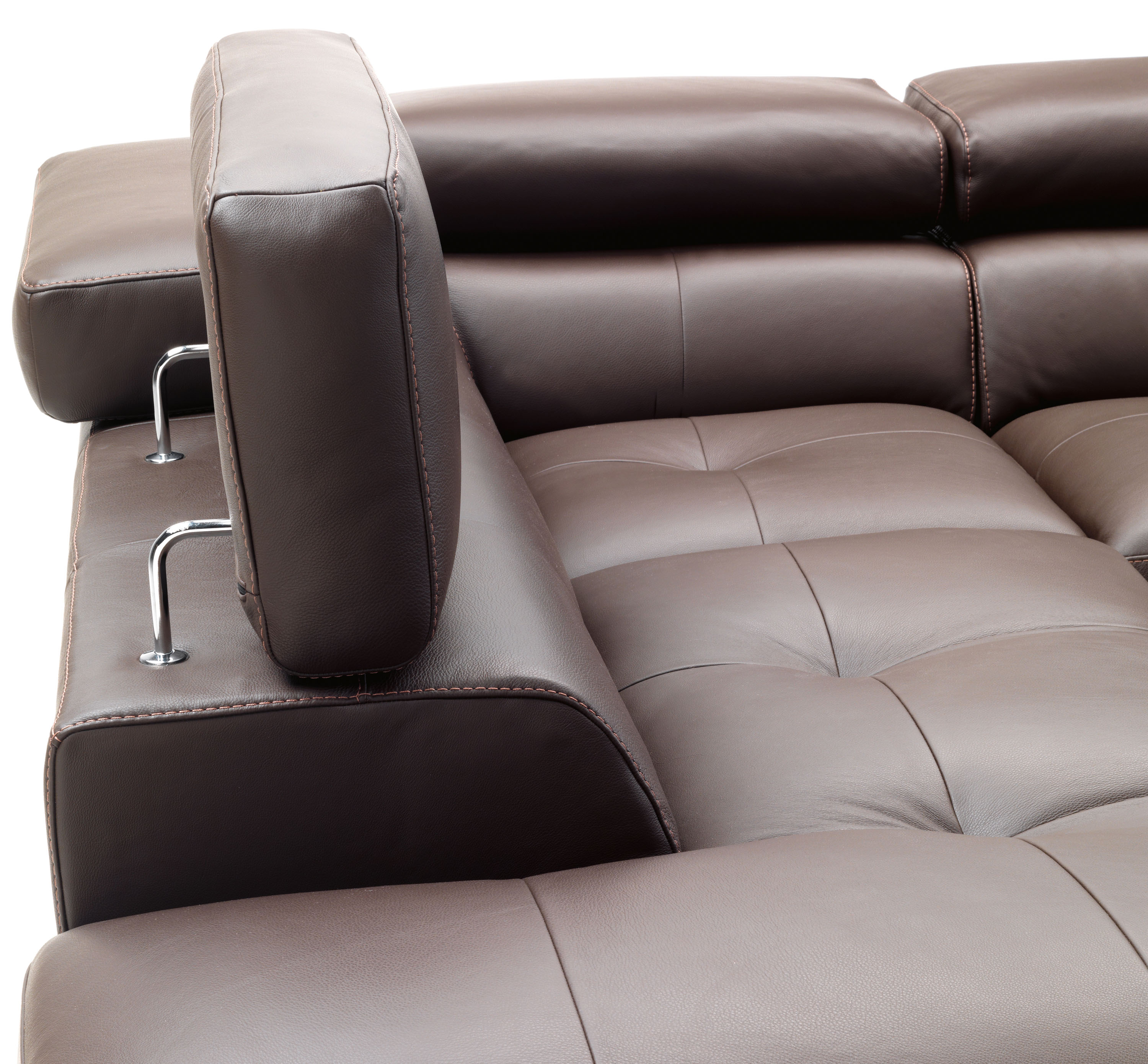 Contemporary Italian Leather Sectional with Optional Matching Arm Chair - Click Image to Close