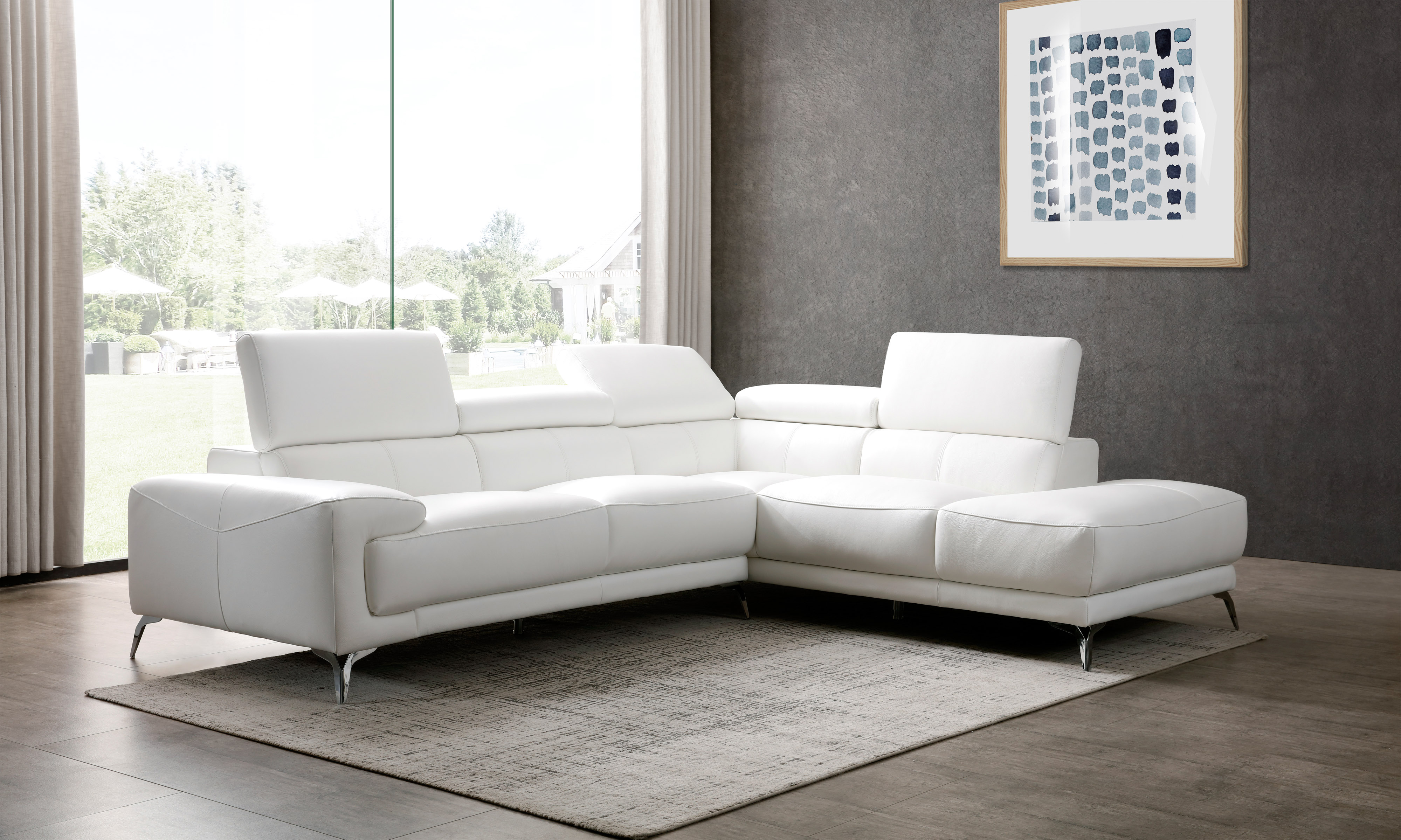 leather l.shape sofa