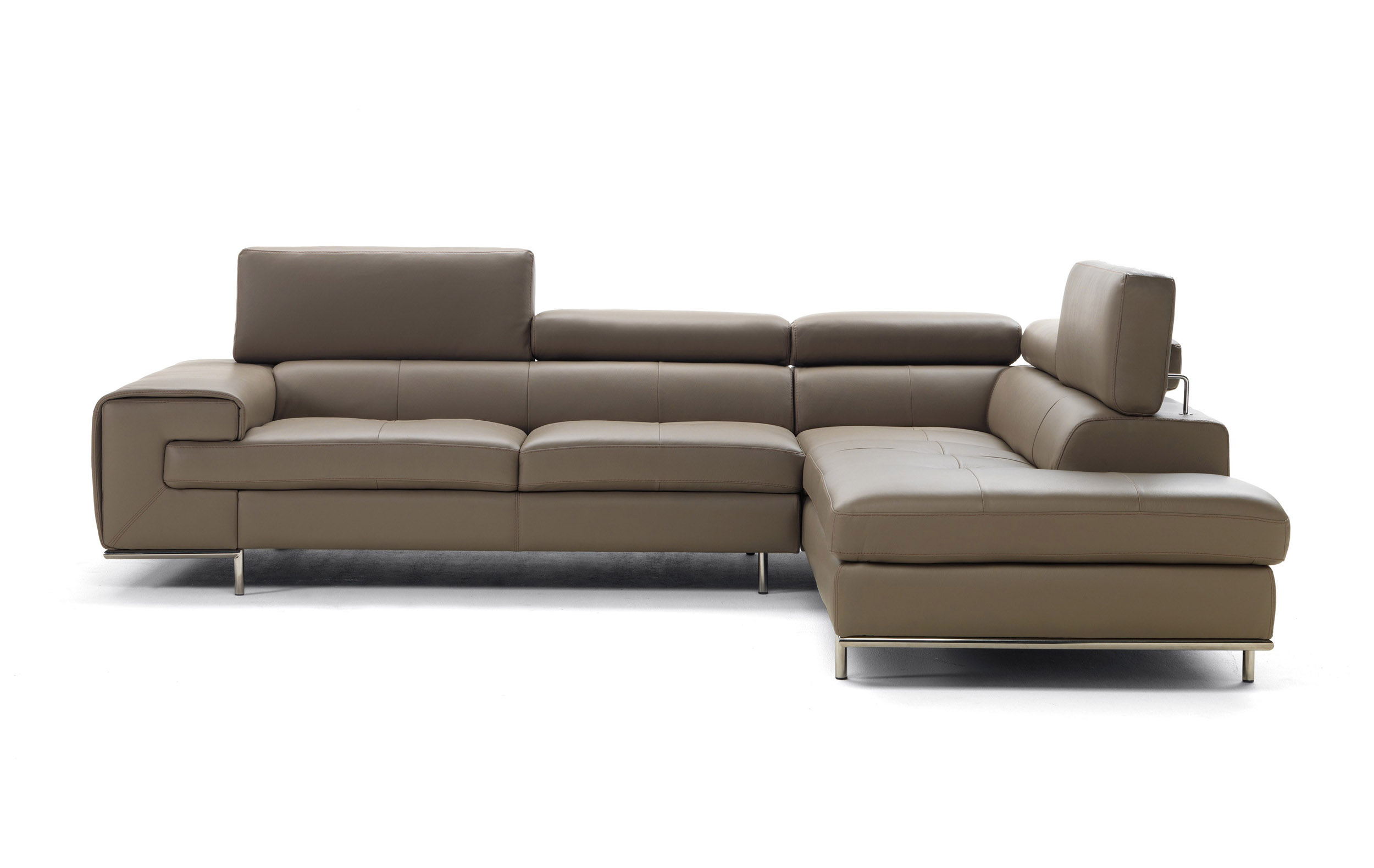 Real Leather Tufted Sectional Sofa - Click Image to Close