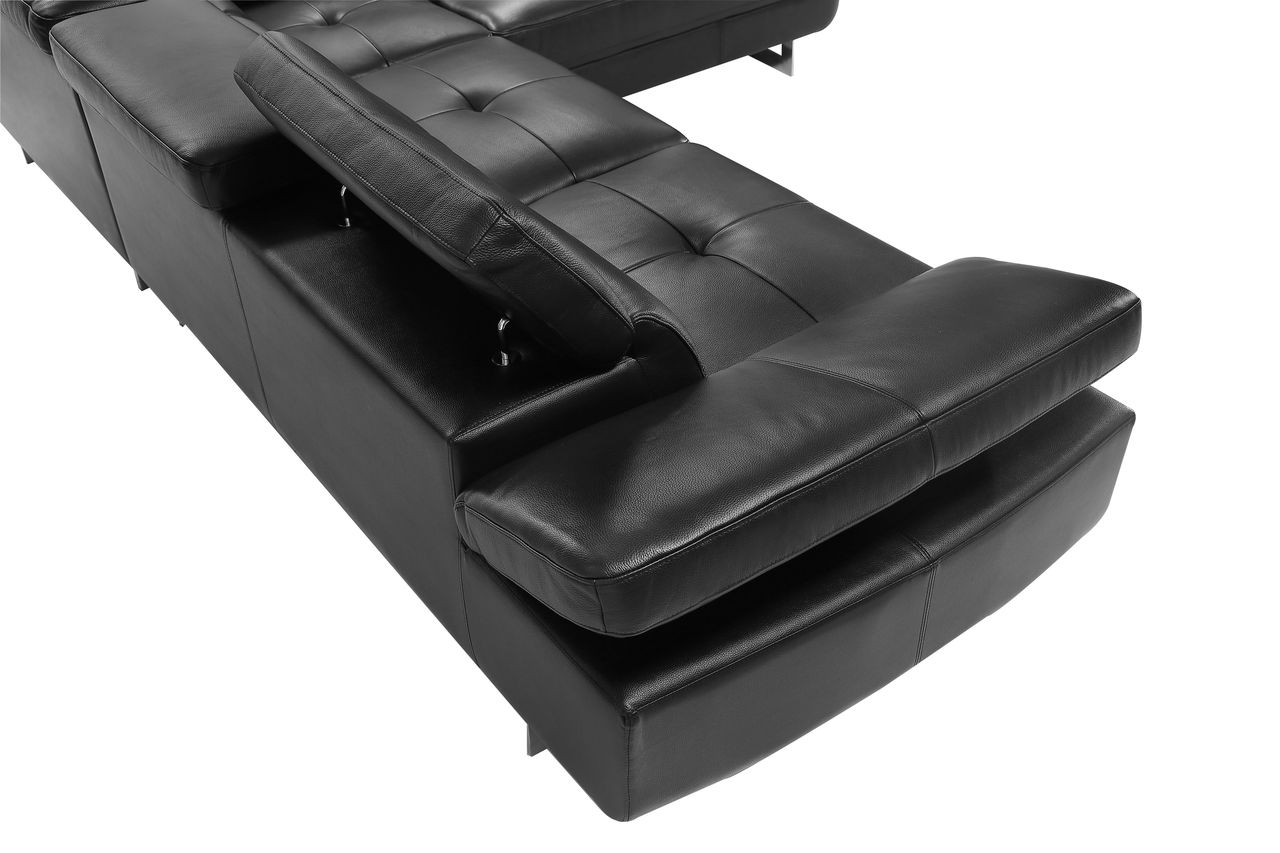 Advanced Adjustable Modern Leather L-shape Sectional - Click Image to Close