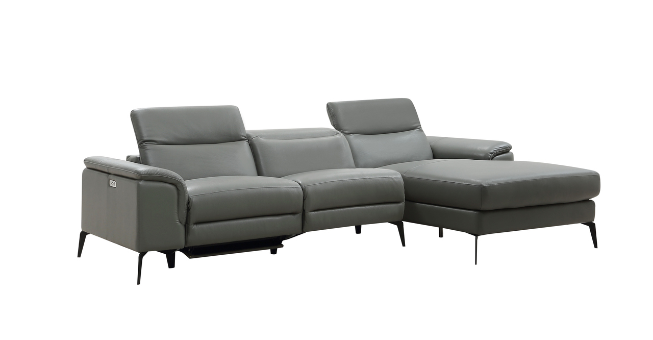 Contemporary Modern Leather L-shape Sectional - Click Image to Close