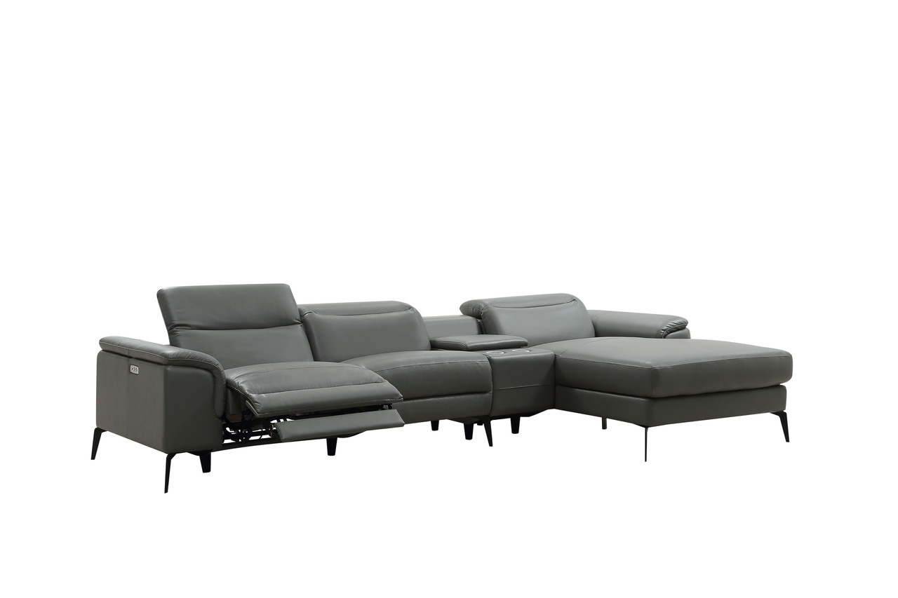 Contemporary Modern Leather L-shape Sectional - Click Image to Close