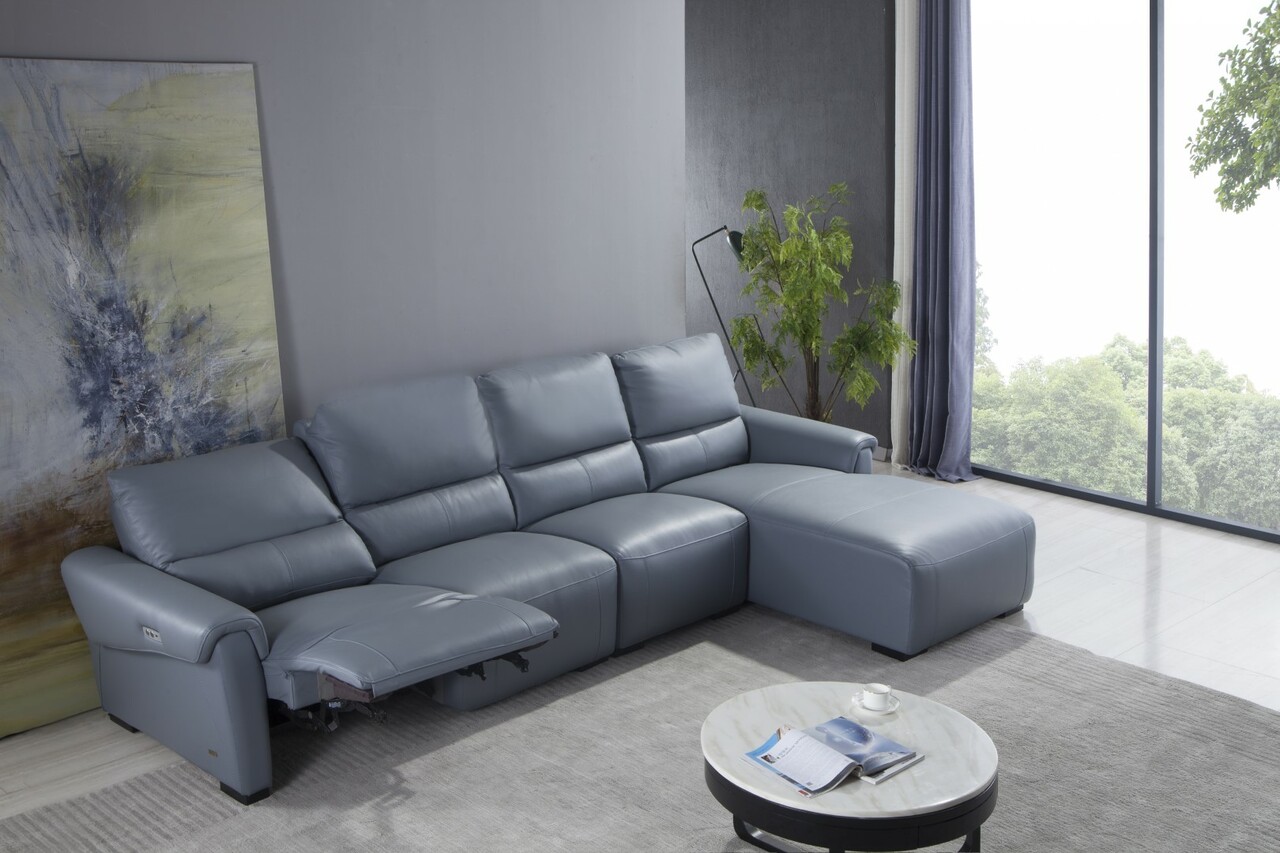 Adjustable Advanced Top-Grain Leather Sectional - Click Image to Close