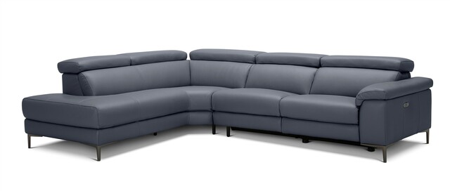 High-class Sectional Upholstered in Real Leather - Click Image to Close