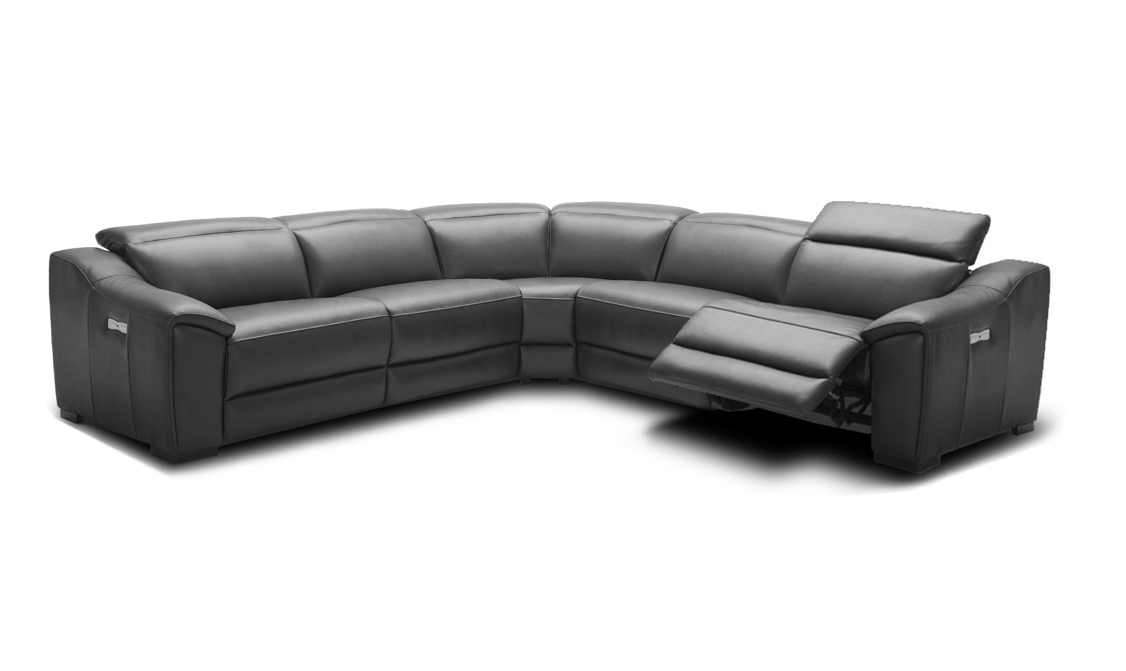 Advanced Adjustable Curved Sectional Sofa in Leather - Click Image to Close