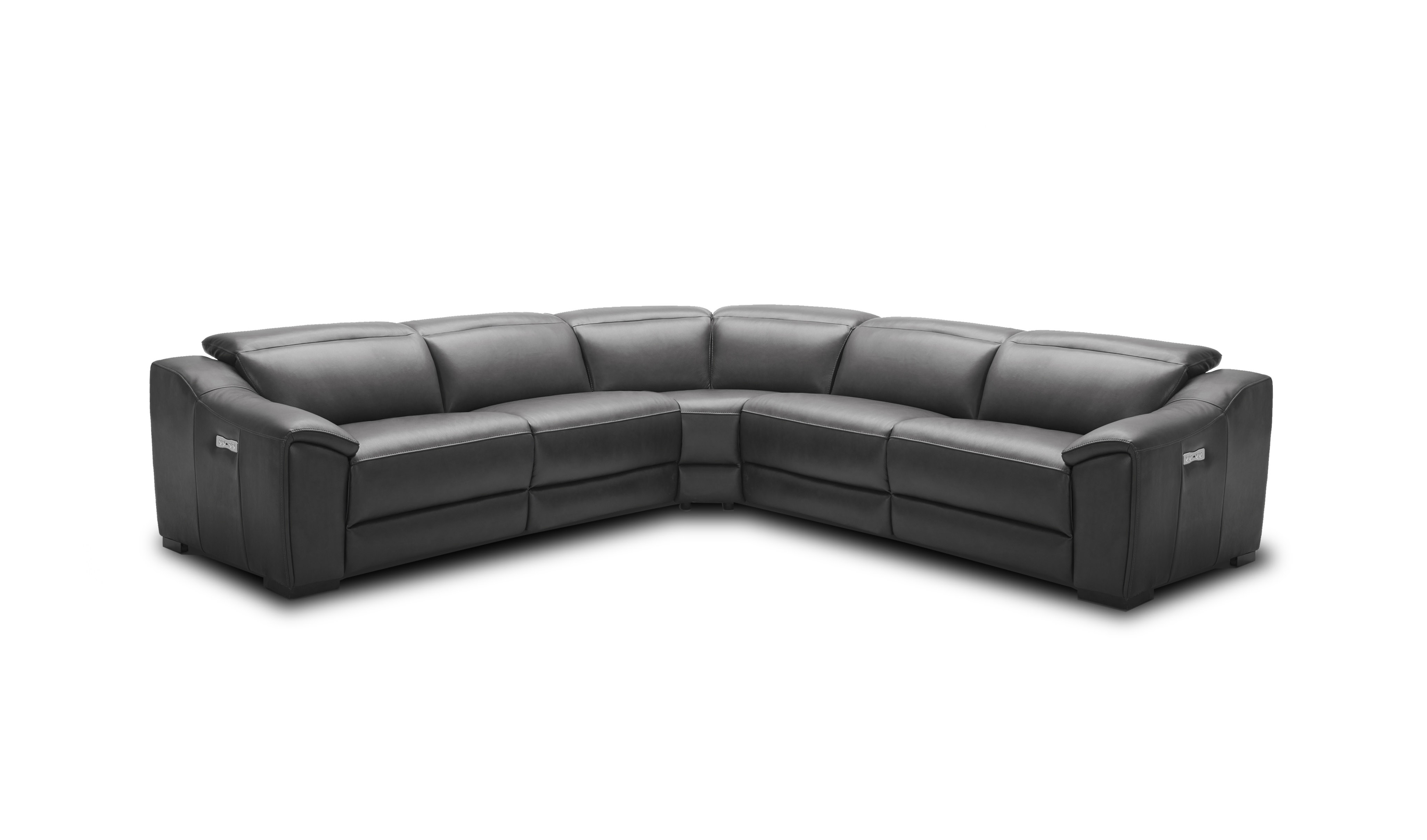 Advanced Adjustable Curved Sectional Sofa in Leather - Click Image to Close