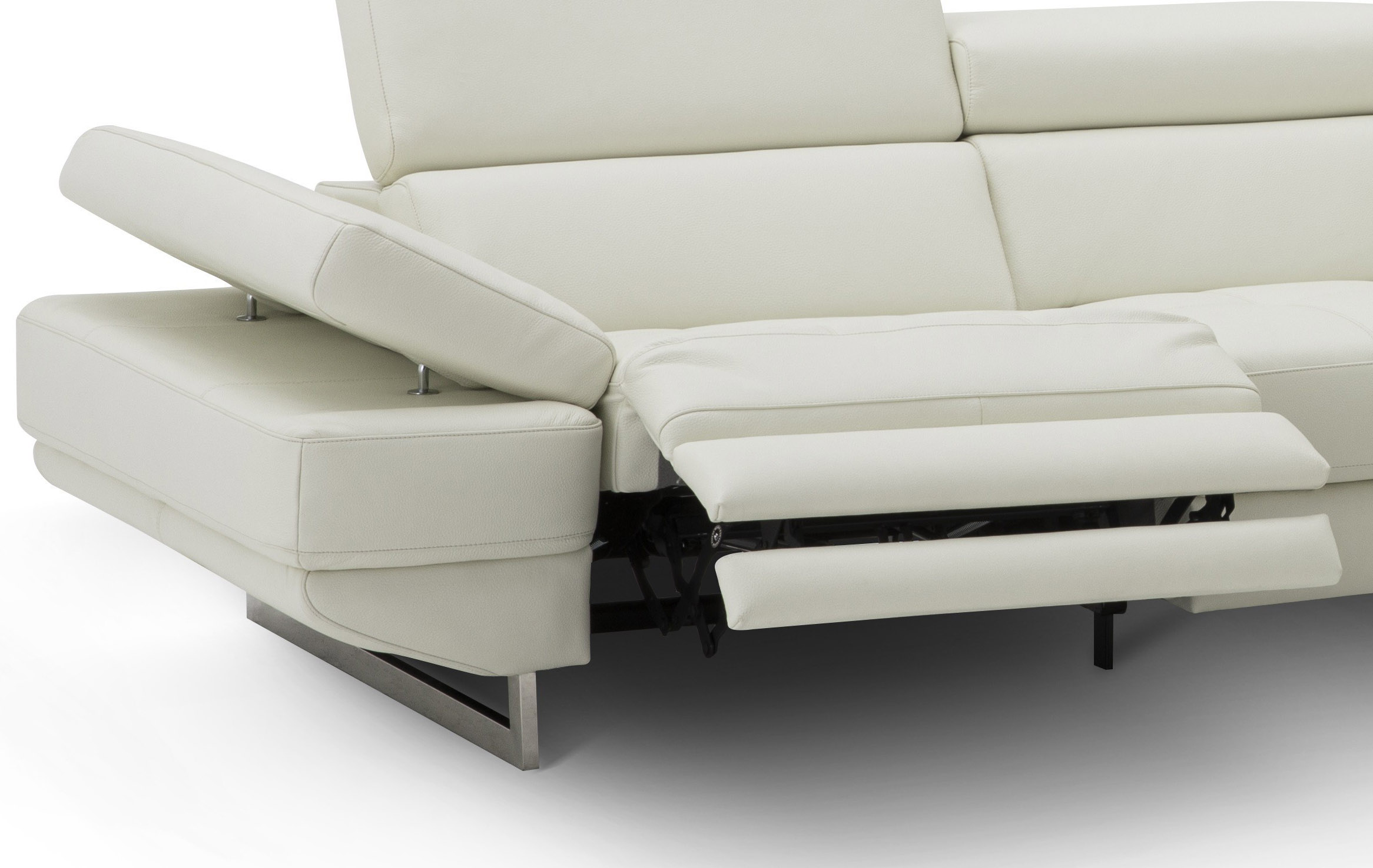 Advanced Adjustable Curved Sectional Sofa in Leather - Click Image to Close