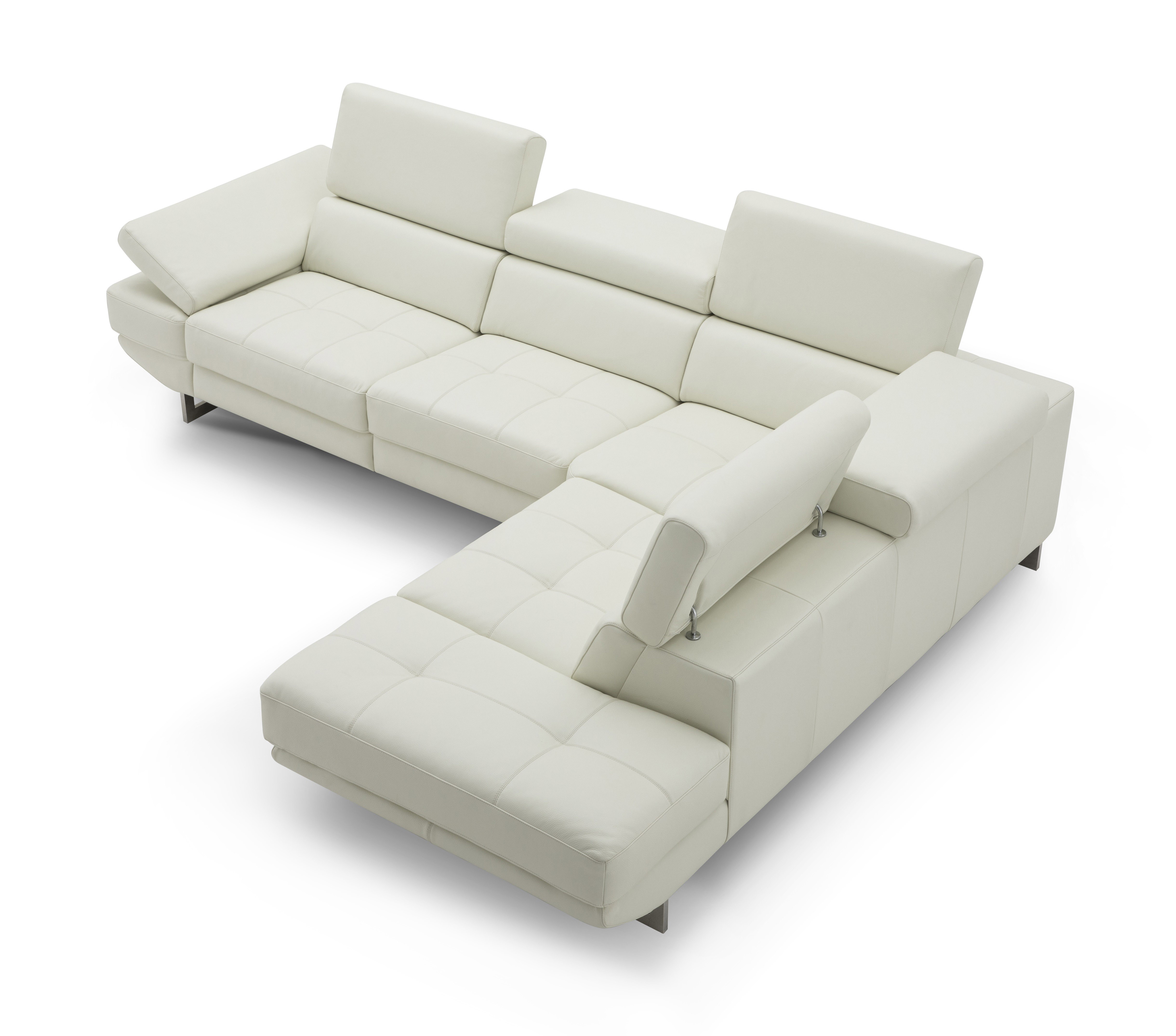 Advanced Adjustable Curved Sectional Sofa in Leather - Click Image to Close