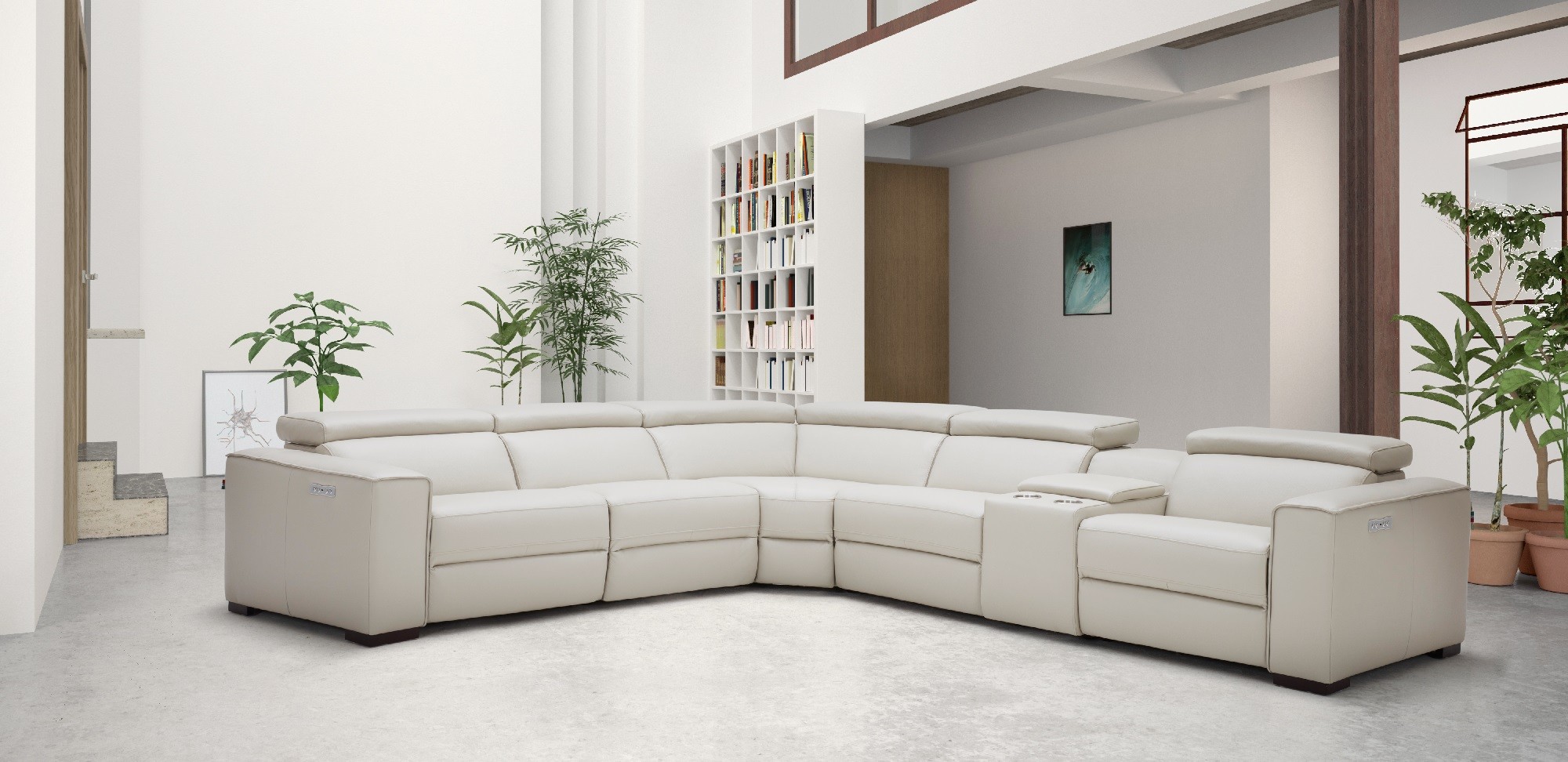 Unique Leather Upholstery Corner L-shape Sofa - Click Image to Close