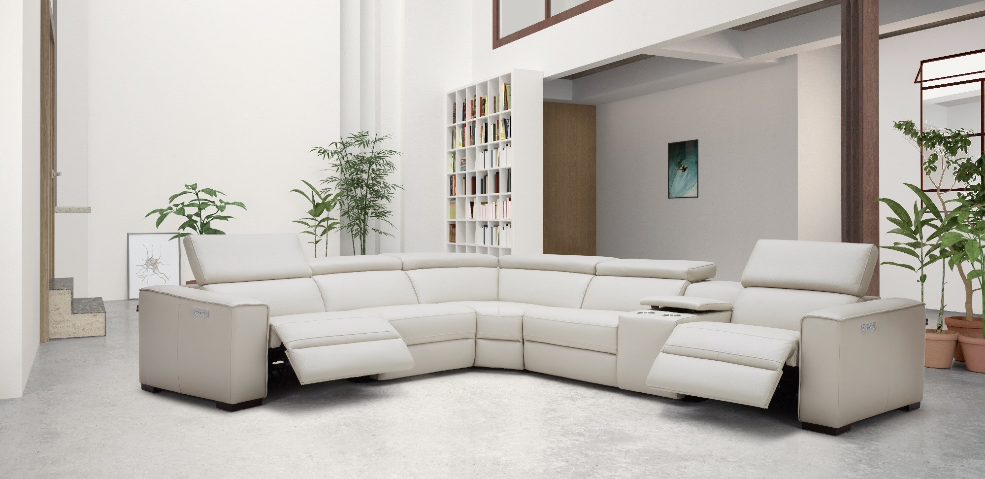 Unique Leather Upholstery Corner L-shape Sofa - Click Image to Close