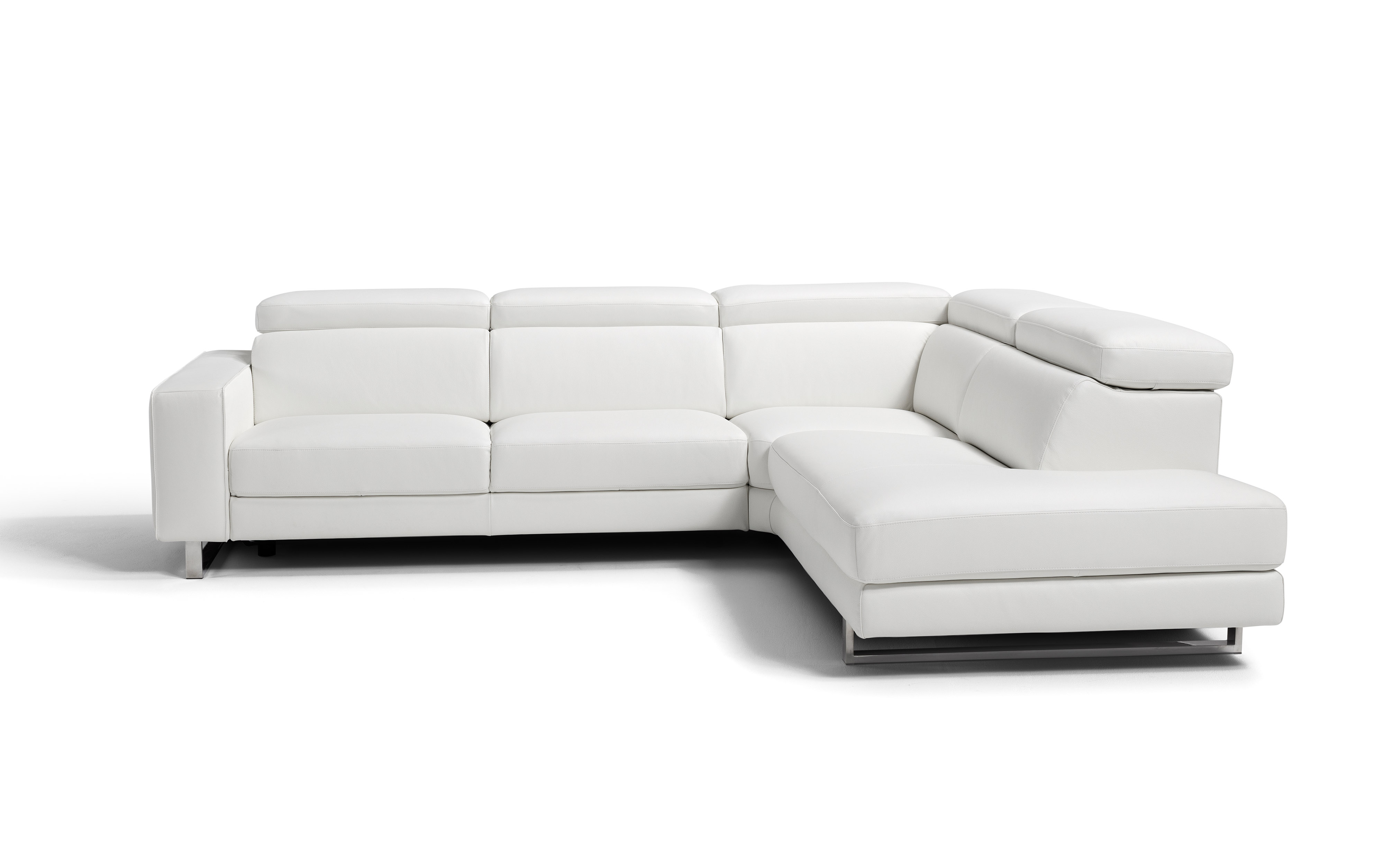 Italian Top Grain Leather Sectional with Adjustable Headrests - Click Image to Close