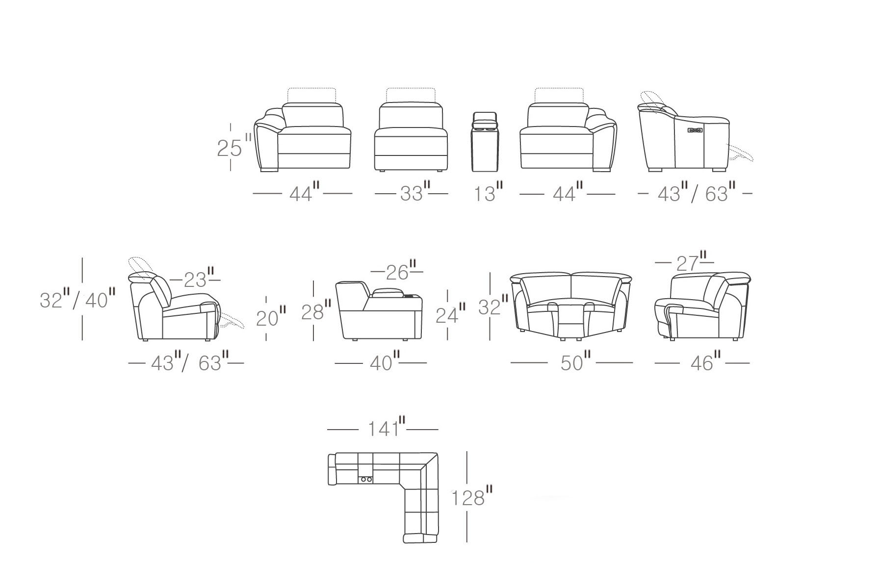 Highclass Italian Leather Sectional Sofa Greensboro North Carolina J&MFurnitureNovaSilver6pc