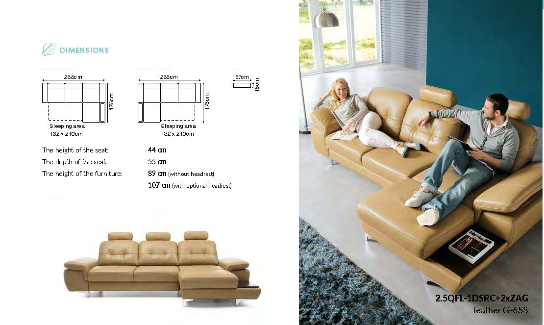 Sophisticated Designer All Leather Sectional - Click Image to Close