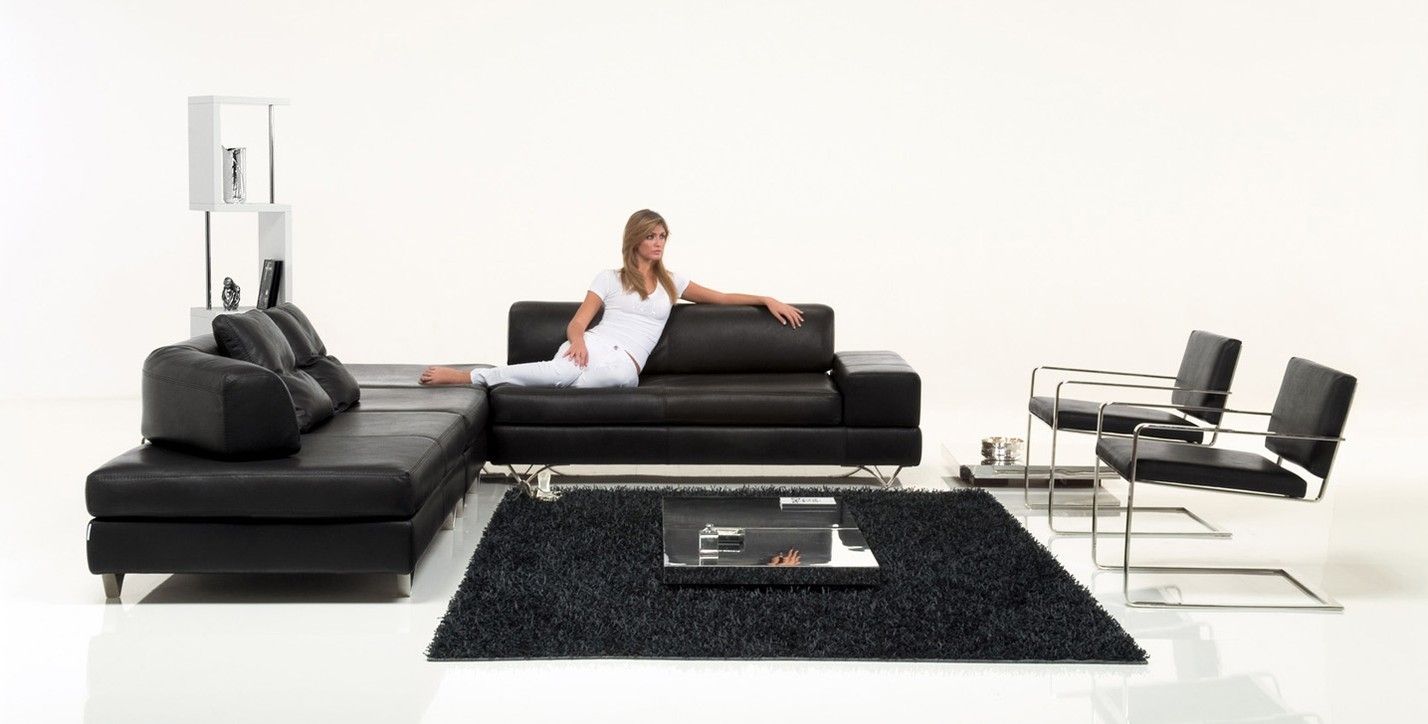 Refined All Real Leather Sectional - Click Image to Close