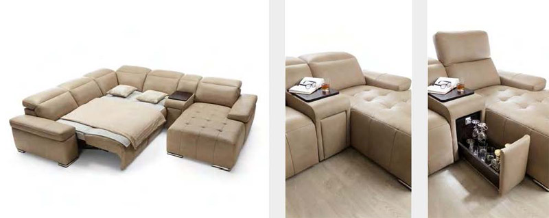 Fashionable Full Leather Corner Couch - Click Image to Close