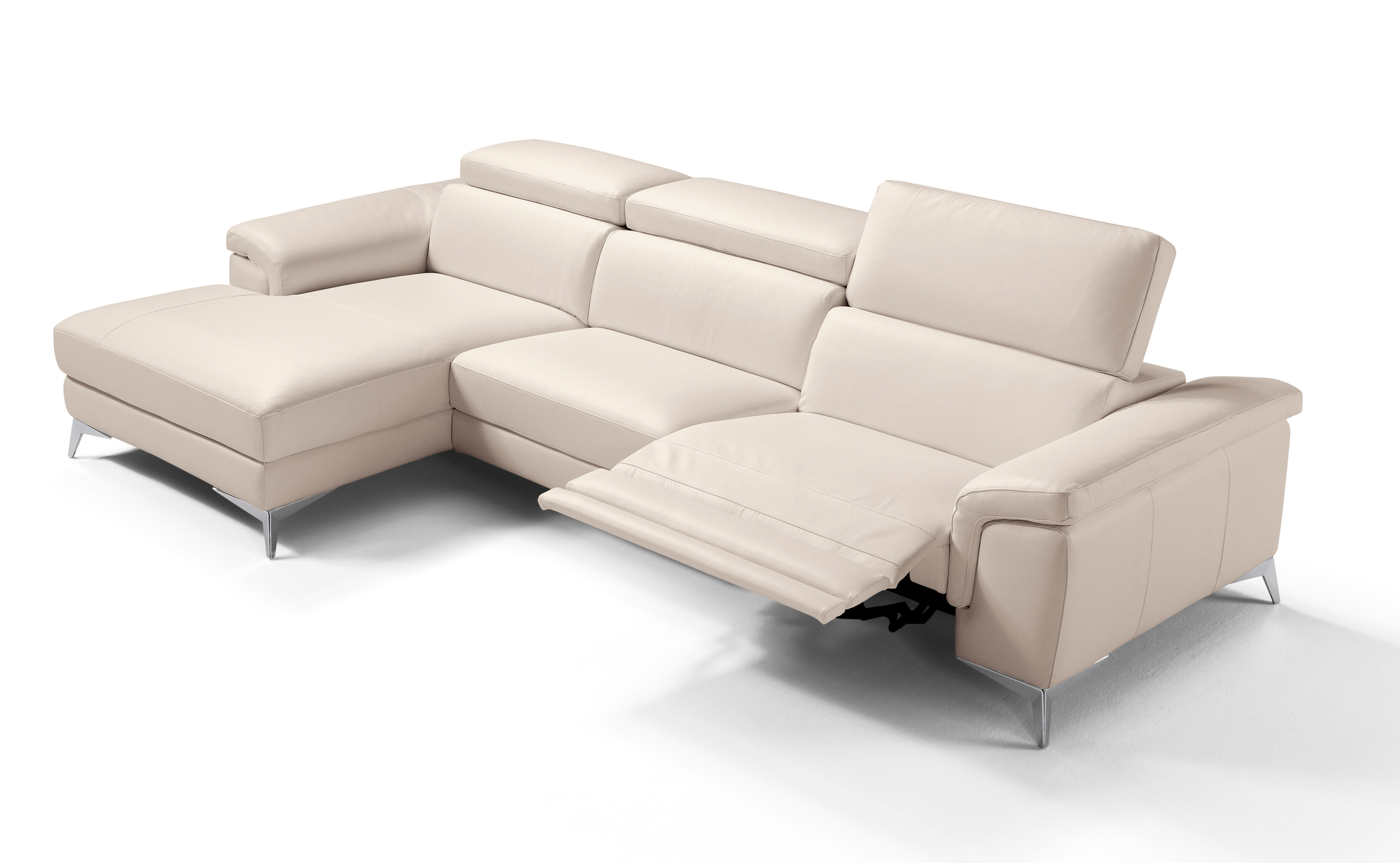 Stylish All Real Leather Sectional - Click Image to Close