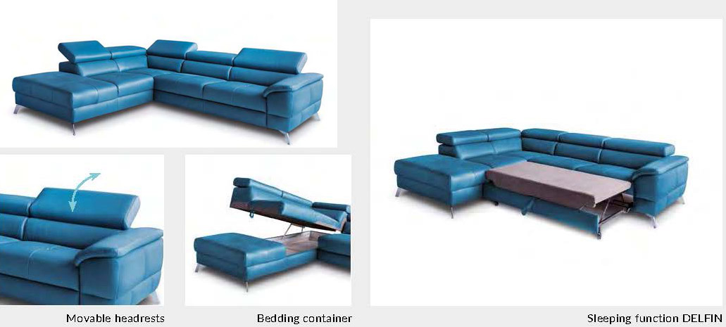 Advanced Adjustable Covered in All Leather Sectional - Click Image to Close