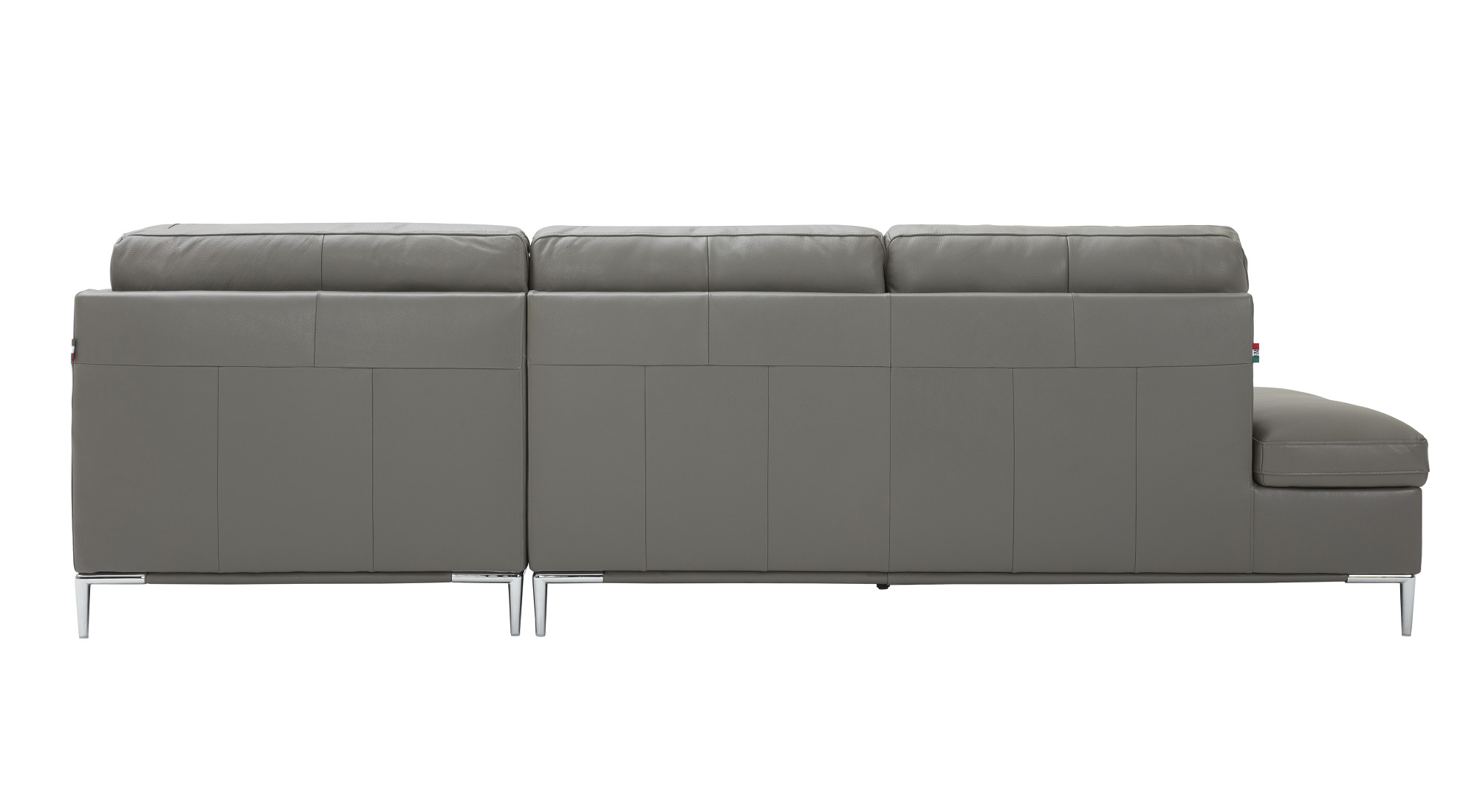 Sophisticated Leather Sectional with Chaise with Pillows - Click Image to Close