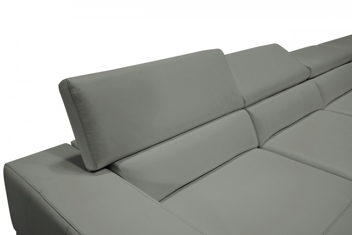 Advanced Adjustable Leather Sectional with Chaise - Click Image to Close