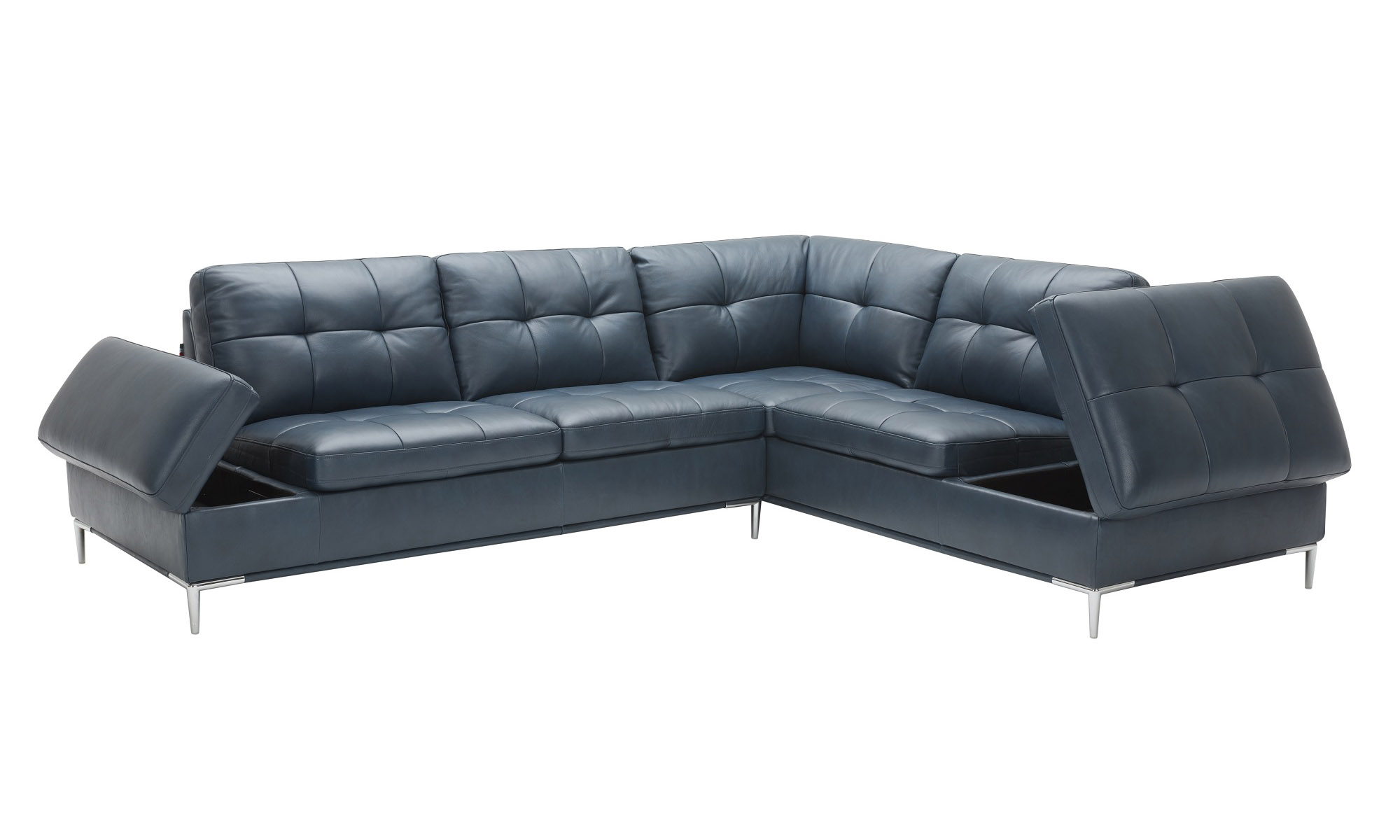 Advanced Adjustable Tufted Leather Corner Sectional Sofa with Pillows