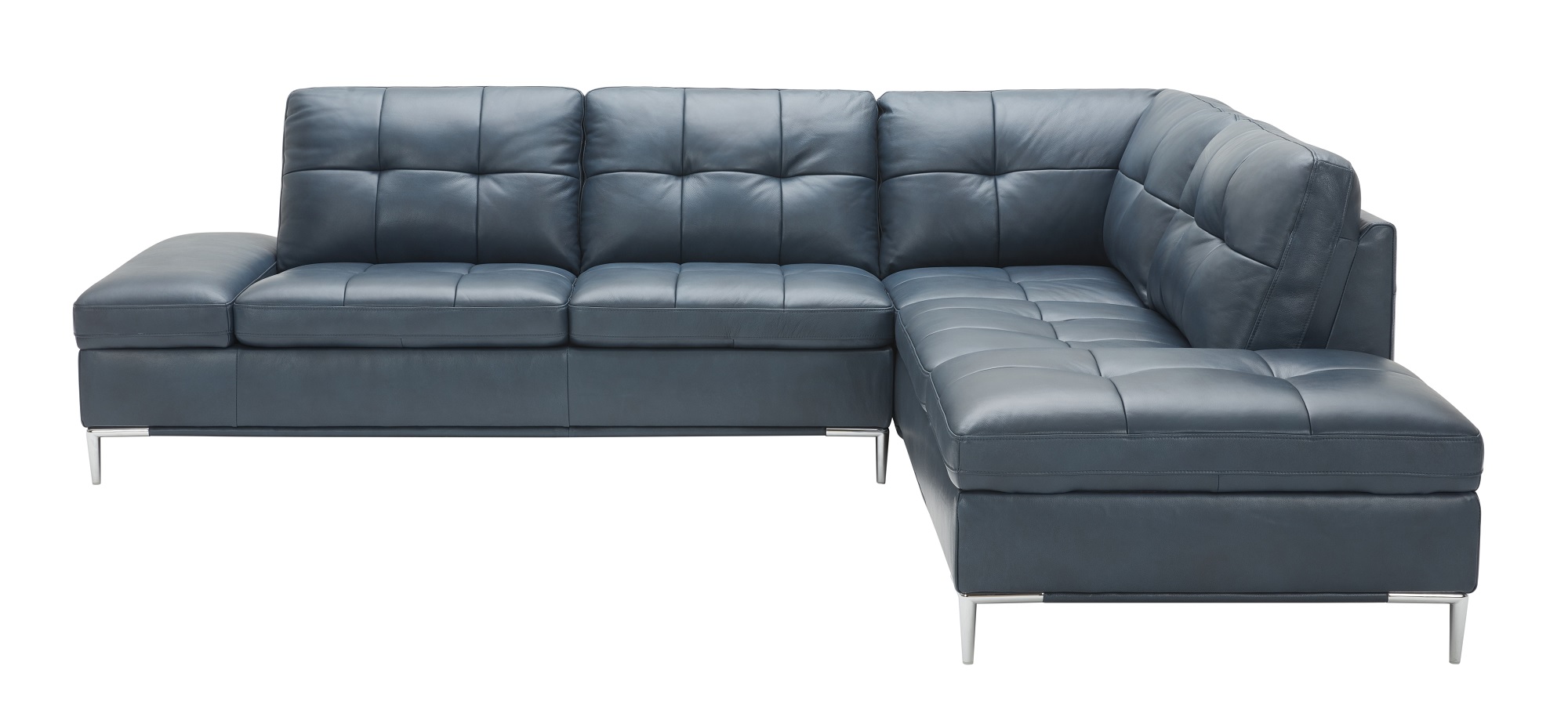 Advanced Adjustable Tufted Leather Corner Sectional Sofa with Pillows - Click Image to Close