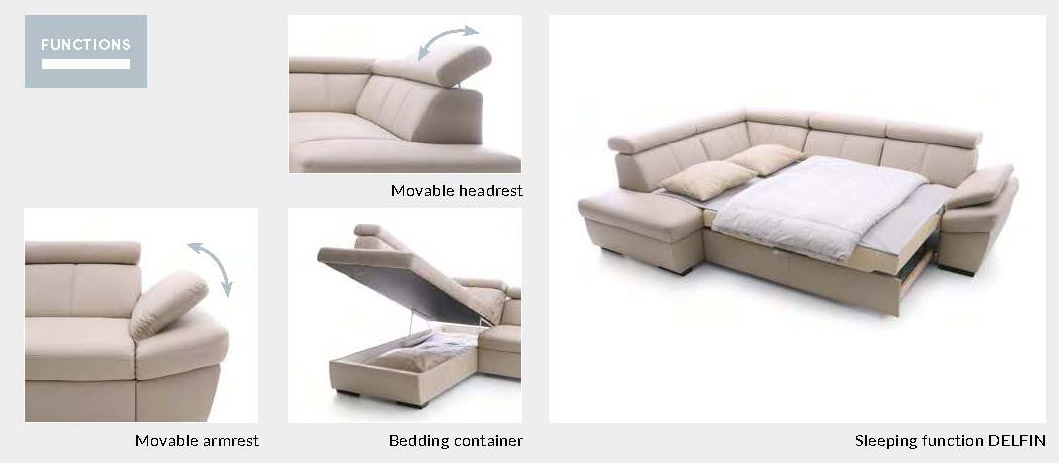 Advanced Adjustable Leather Curved Corner Sofa - Click Image to Close