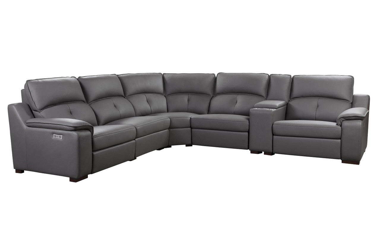 Elite Italian Top Grain Leather Sectional Sofa - Click Image to Close