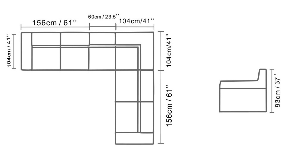 Contemporary Corner Sectional L-shape Sofa - Click Image to Close