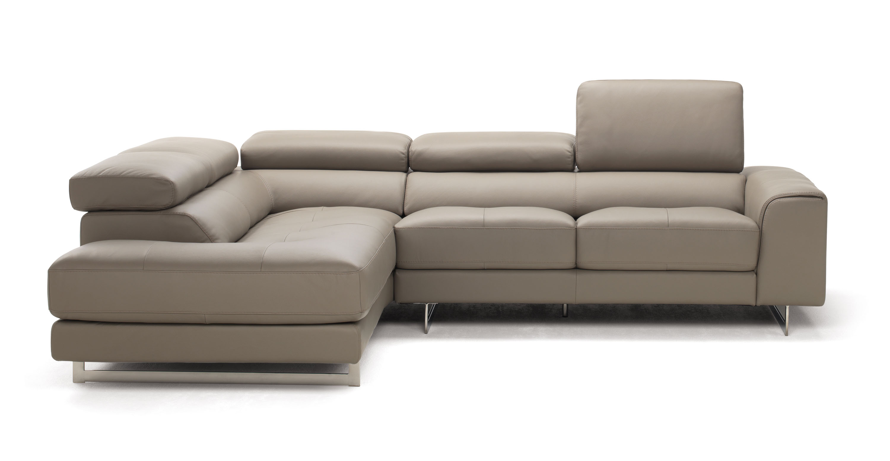 Extra Small Studio Size Brown Leather Sectional with Optional Love - Click Image to Close