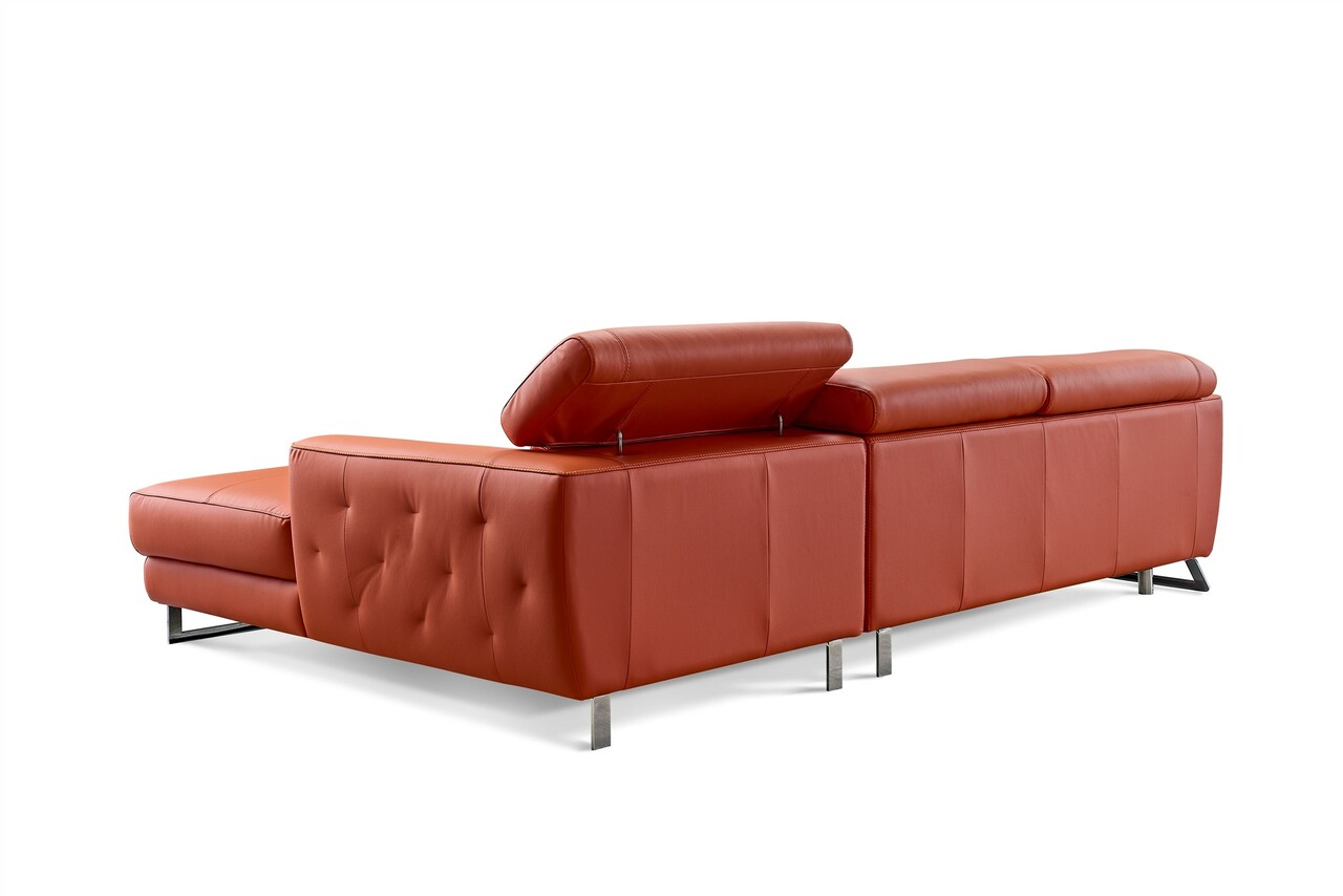 Adjustable Advanced Leather Sectional with Chaise - Click Image to Close