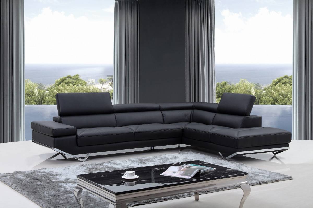 Sophisticated Italian Top Grain Leather Sectional Sofa - Click Image to Close