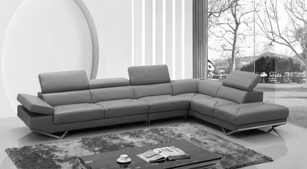 Fashionable Curved Sectional Sofa in Leather - Click Image to Close