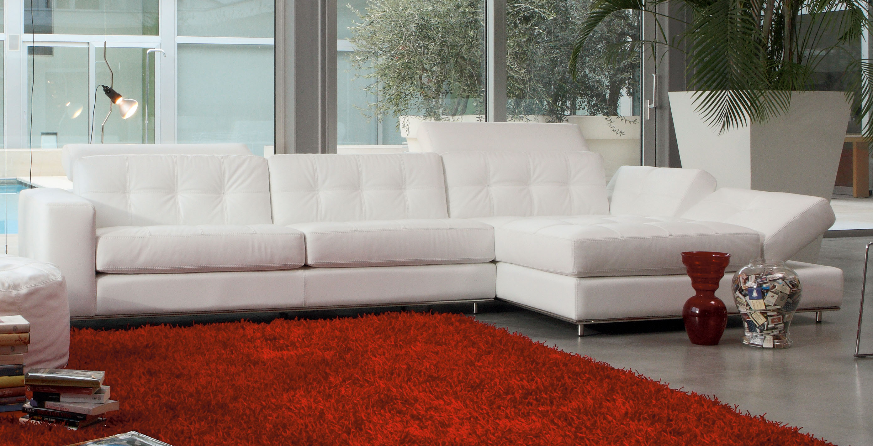 Graceful Covered in All Leather Sectional - Click Image to Close