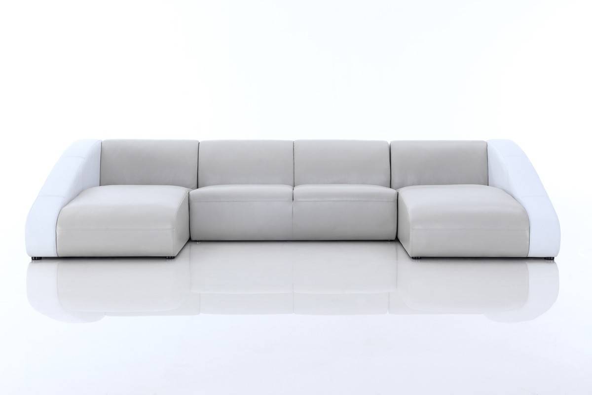 Contemporary Style Leather Curved Corner Sofa - Click Image to Close