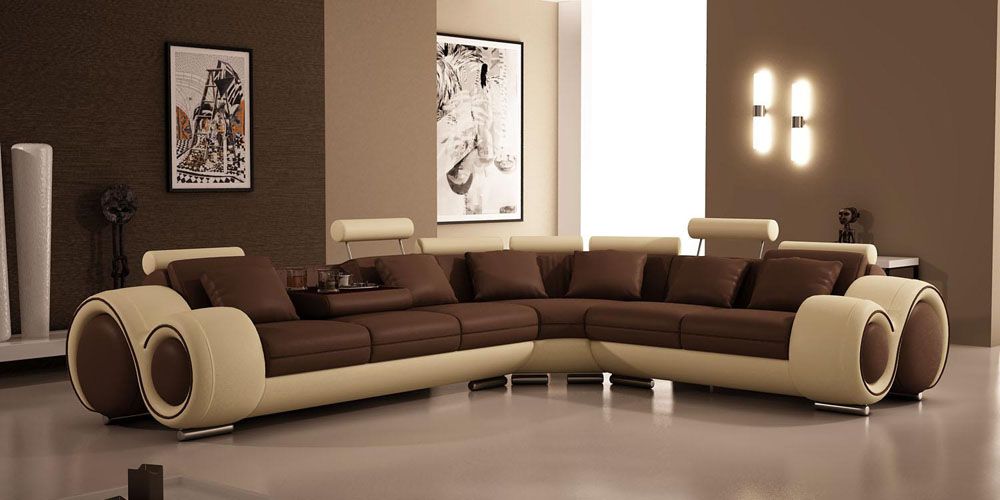 Adjustable Advanced Covered in Real Leather Sectional - Click Image to Close