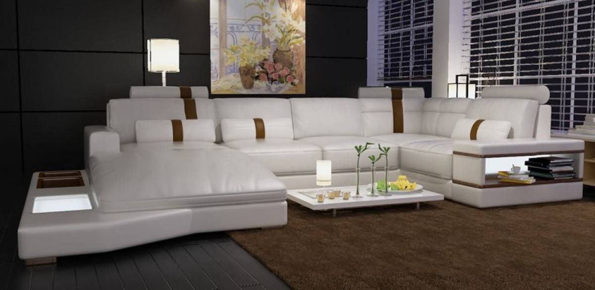 Contemporary Style Bonded Leather Sectional with Chaise Atlanta