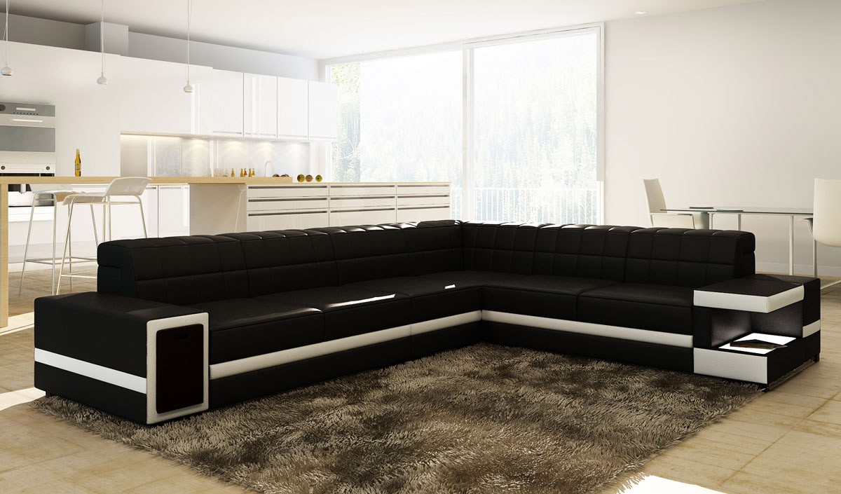 Adjustable Advanced Modern Leather Lshape Sectional Fresno California V6106