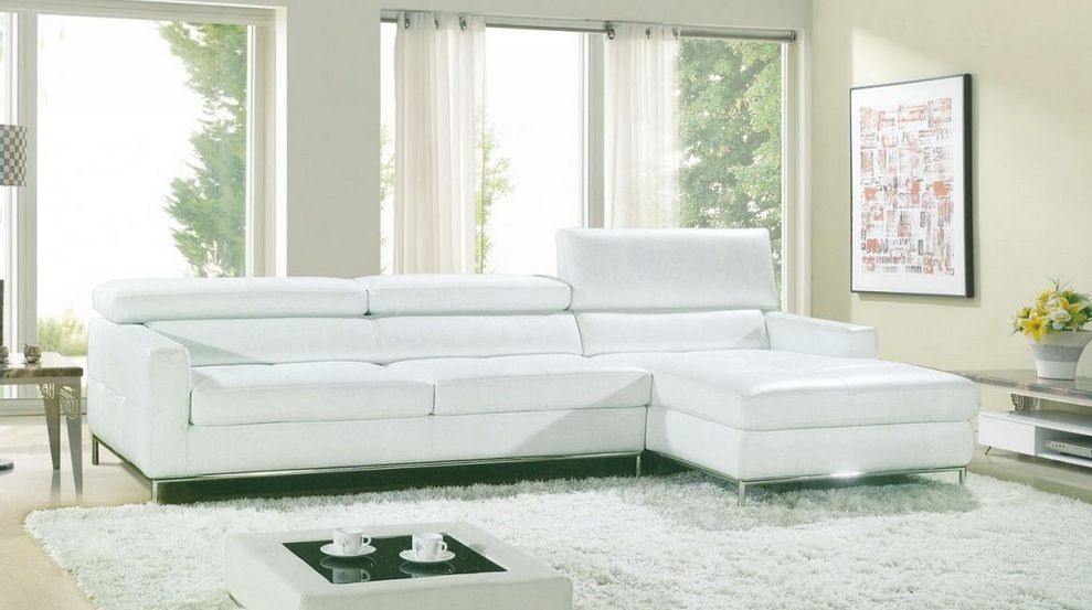 Contemporary Style Leather Corner Sectional Sofa Chesapeake Virginia V8003