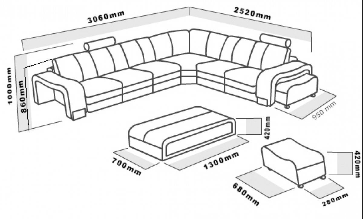 Adjustable Advanced Designer Half Leather Sectional - Click Image to Close