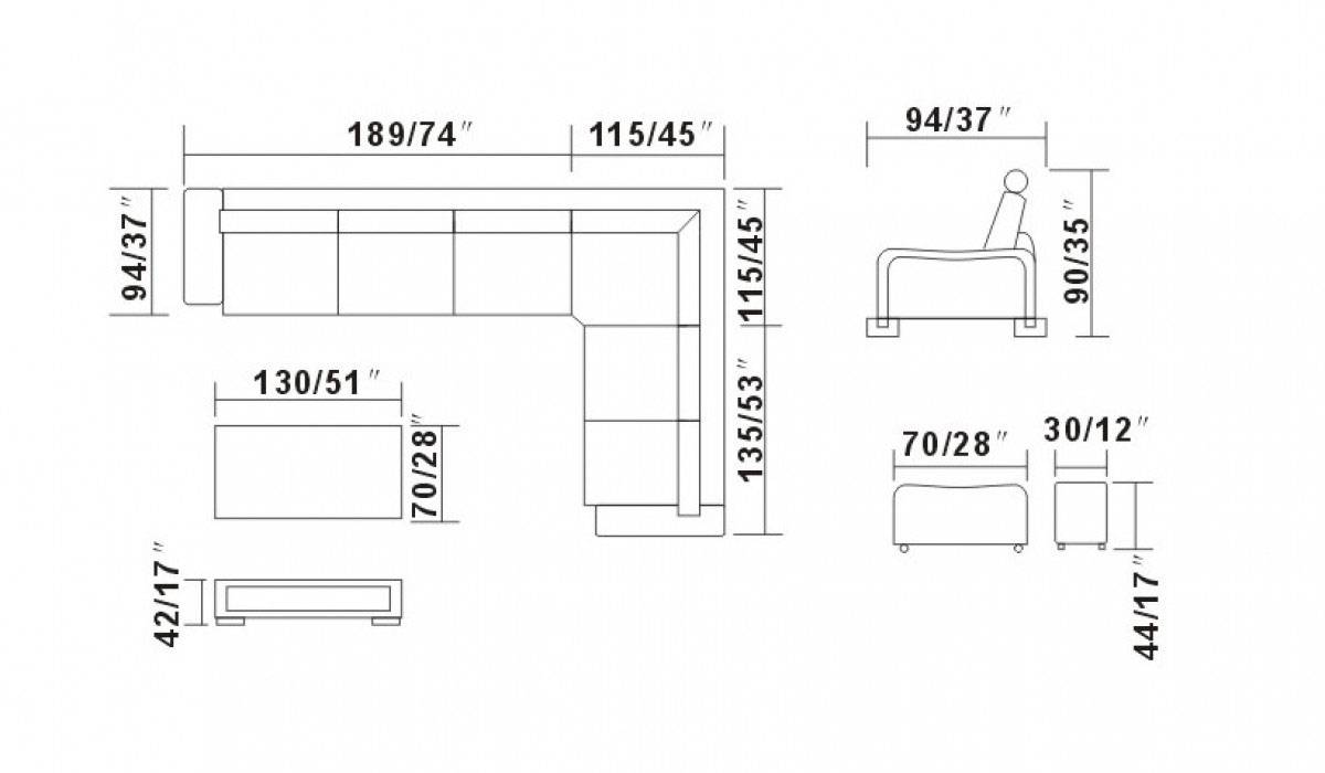 Adjustable Advanced Designer Half Leather Sectional - Click Image to Close