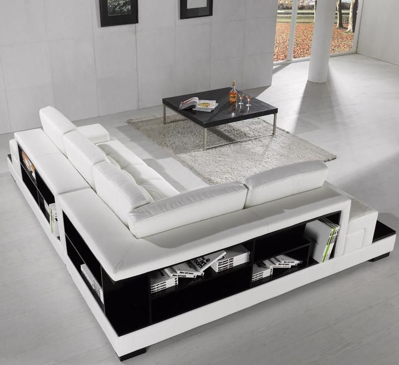 Extravagant Half Sectional Upholstered in Real Leather Montgomery