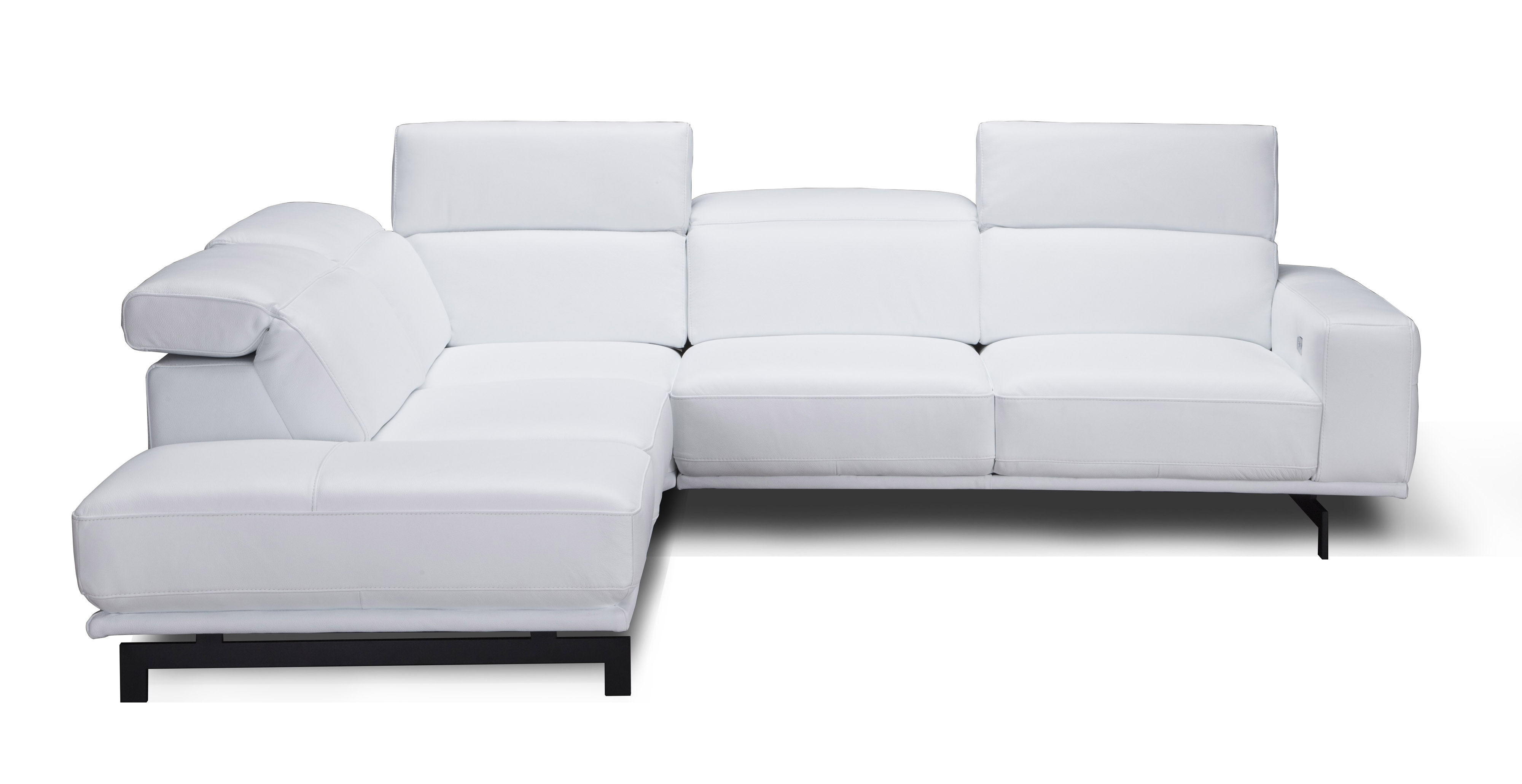 Graceful Leather Sectional with Chaise - Click Image to Close