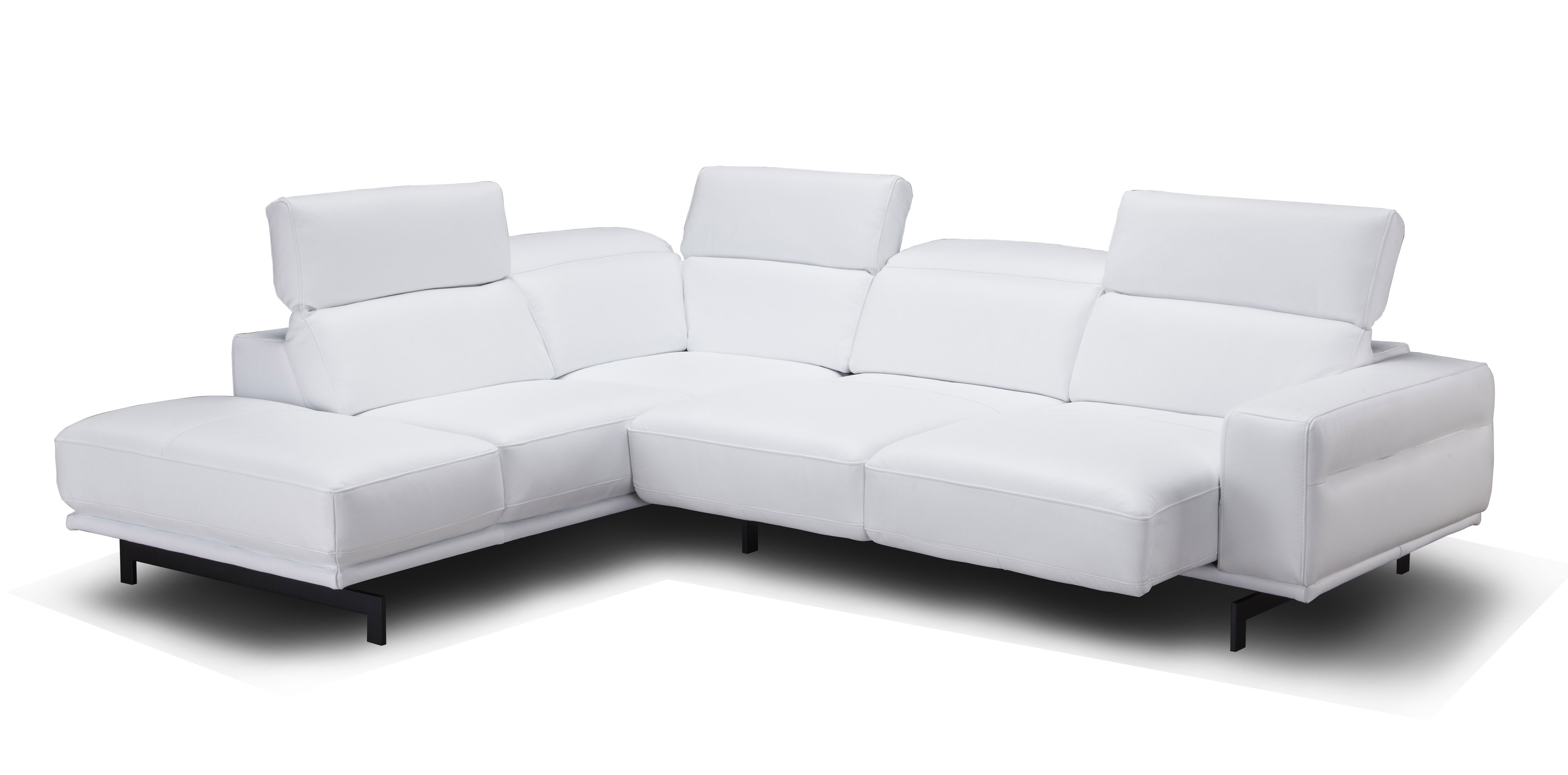 Graceful Leather Sectional with Chaise - Click Image to Close