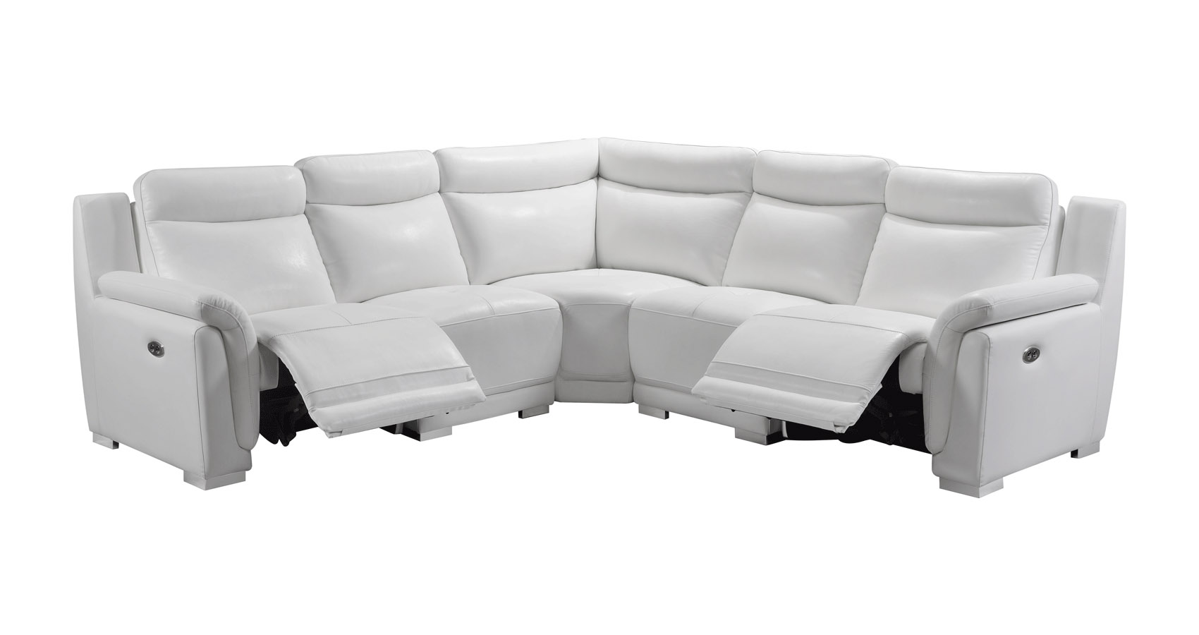 Italian Leather Sectional Sofa Set with Recliner Chair New York New