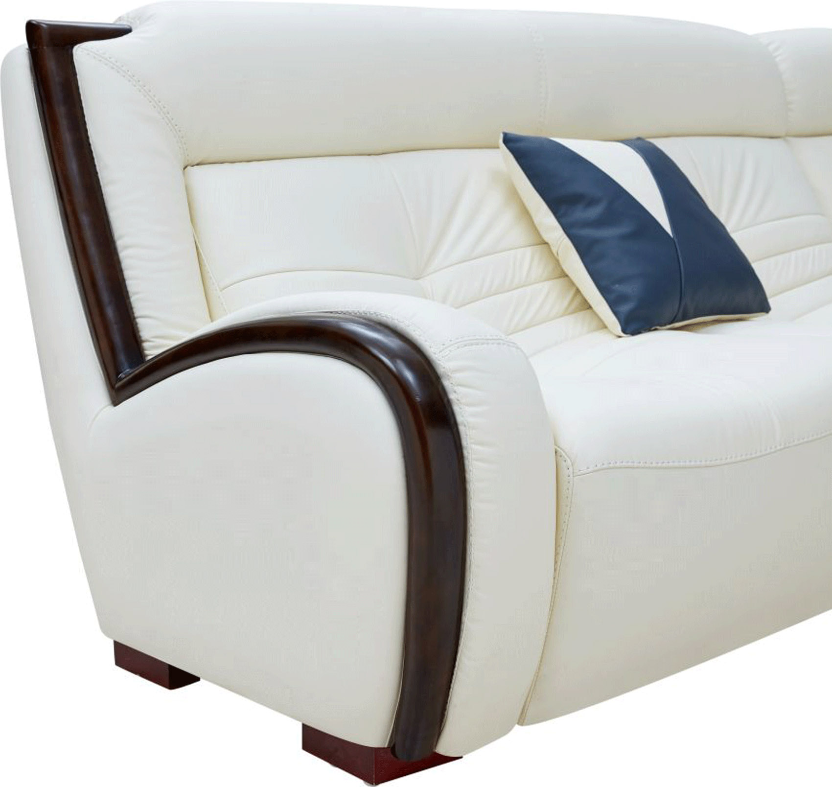 Sophisticated Full Leather Sectional with Chaise - Click Image to Close